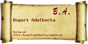 Bogert Adalberta névjegykártya